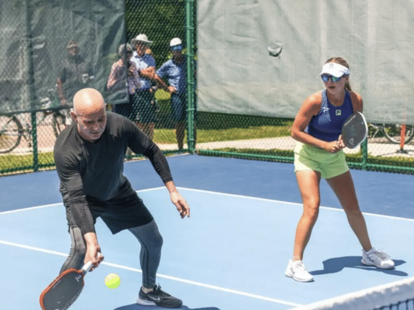 Anna Leigh Waters and Andre Agassi at the U.S. Open