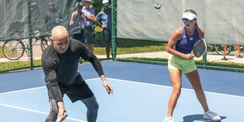Anna Leigh Waters and Andre Agassi at the U.S. Open